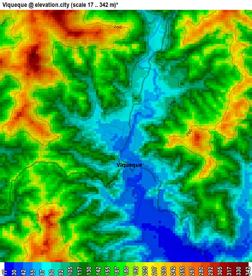 Viqueque elevation map