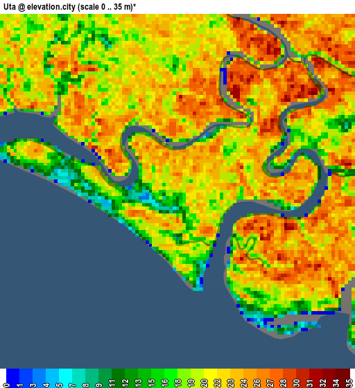 Uta elevation map