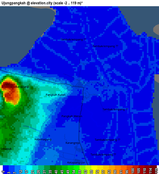 Ujungpangkah elevation map