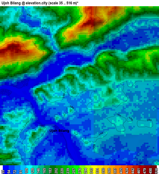 Ujoh Bilang elevation map