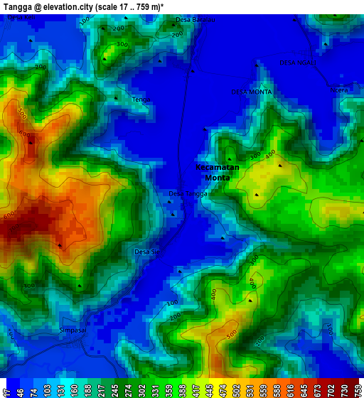 Tangga elevation map