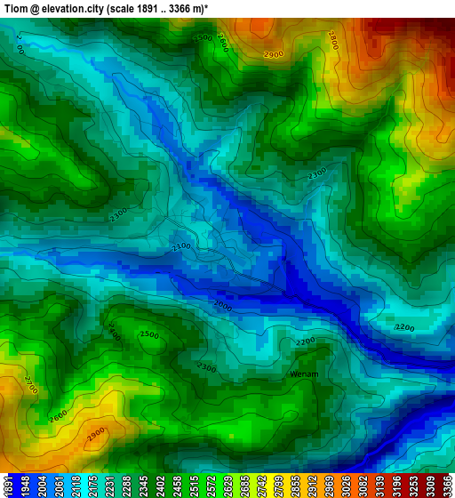 Tiom elevation map