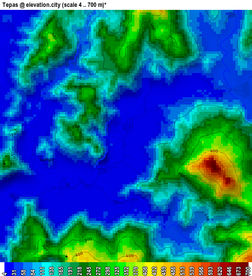 Tepas elevation map