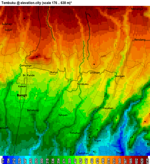 Tembuku elevation map