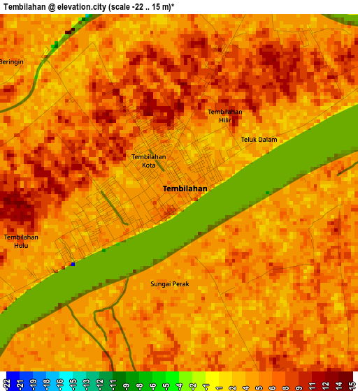 Tembilahan elevation map