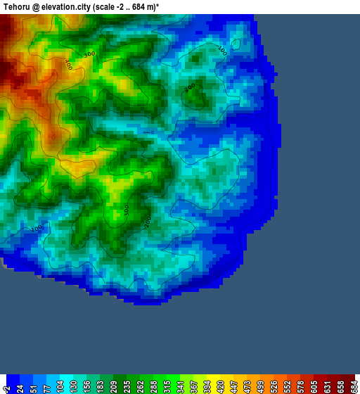 Tehoru elevation map