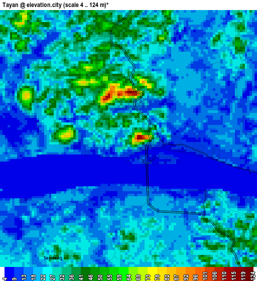 Tayan elevation map