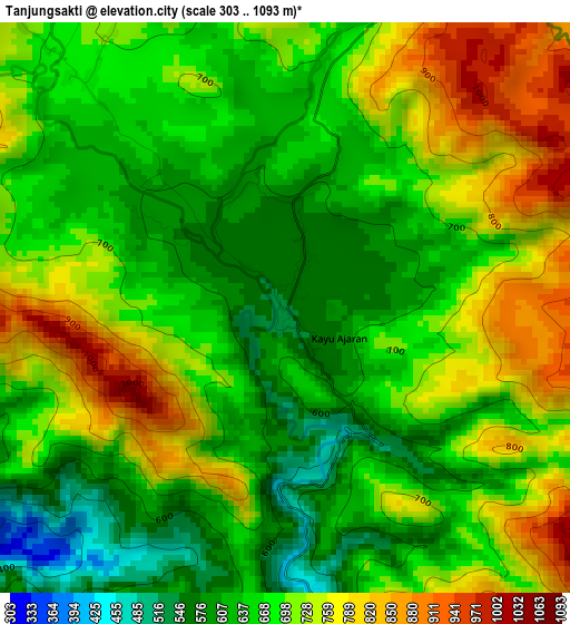 Tanjungsakti elevation map