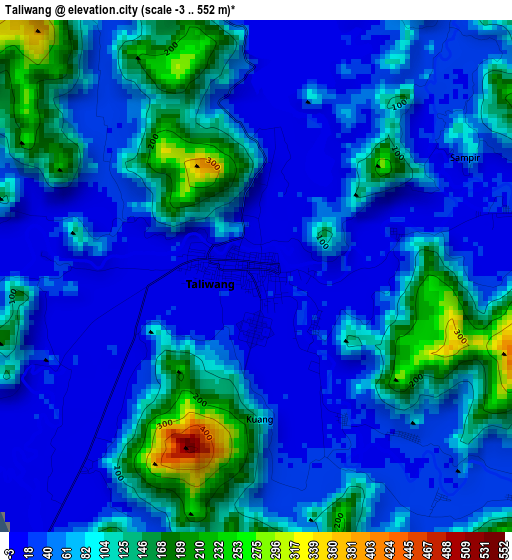 Taliwang elevation map
