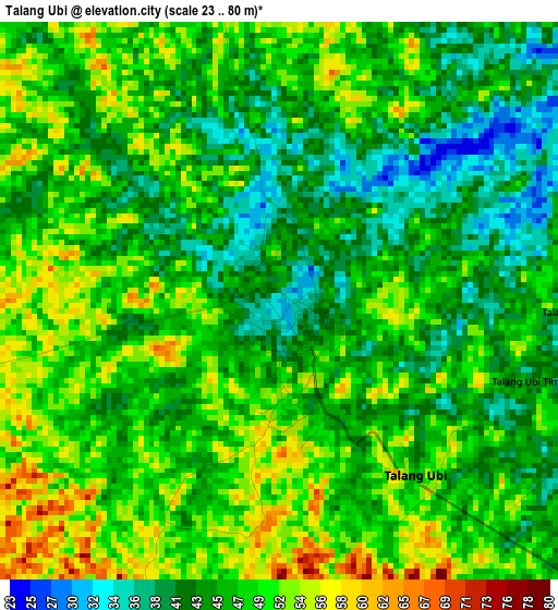 Talang Ubi elevation map