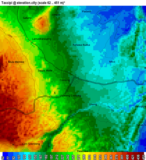 Taccipi elevation map