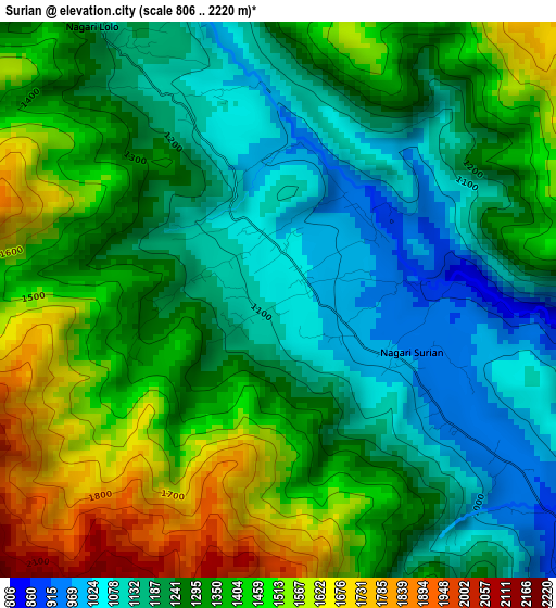 Surian elevation map