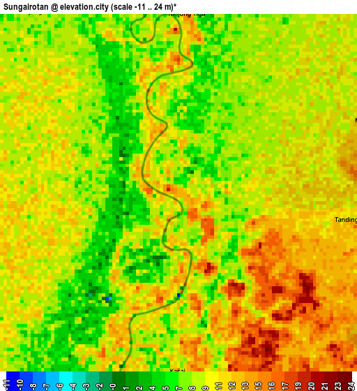 Sungairotan elevation map