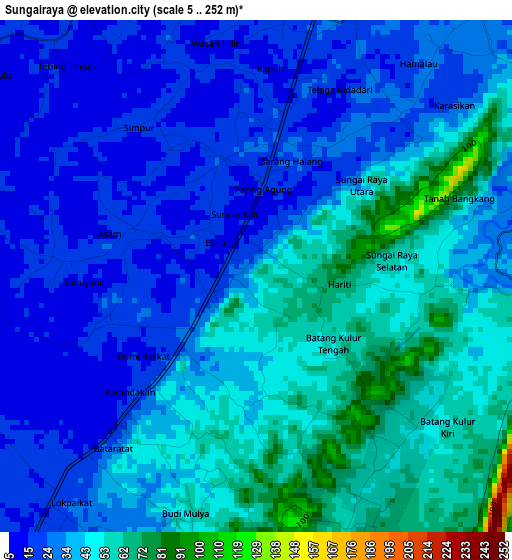 Sungairaya elevation map