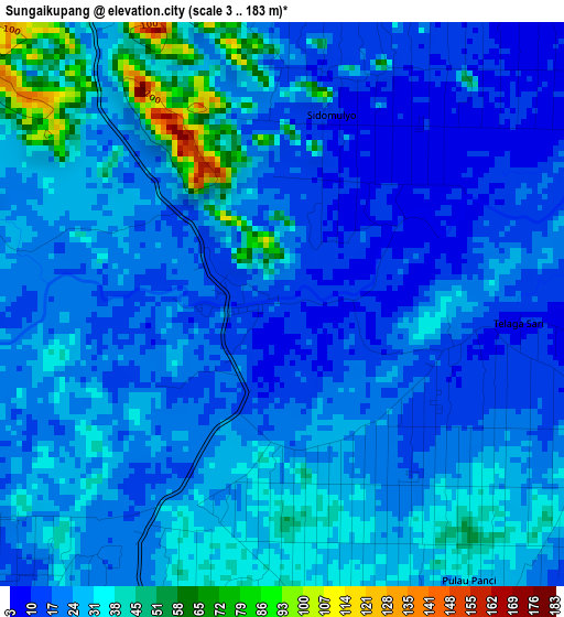 Sungaikupang elevation map