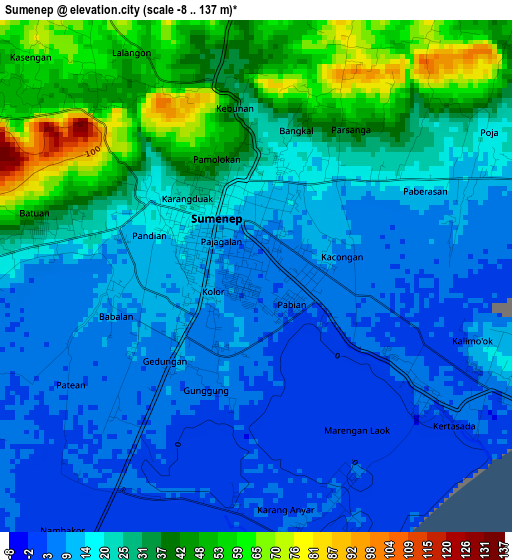 Sumenep elevation map