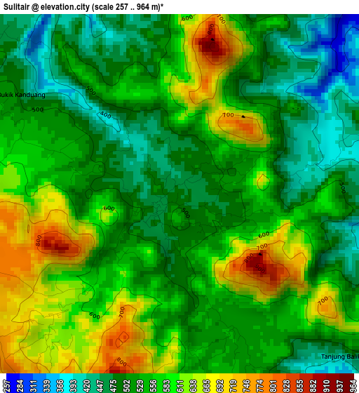 Sulitair elevation map