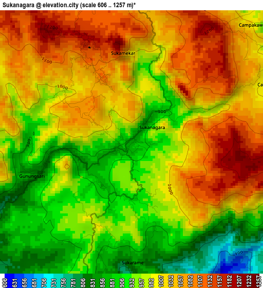 Sukanagara elevation map