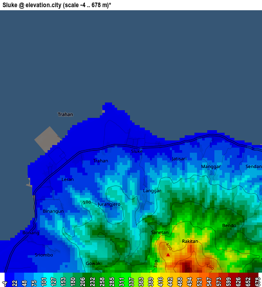 Sluke elevation map