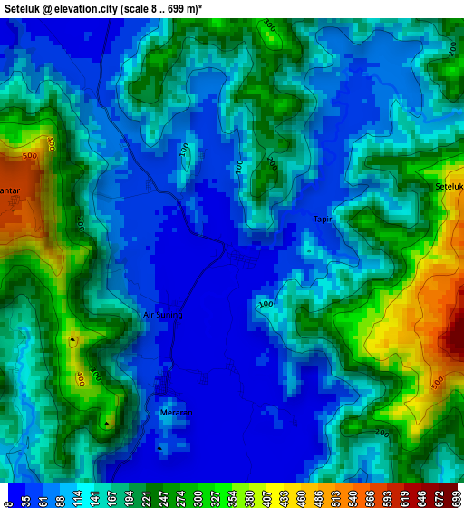 Seteluk elevation map
