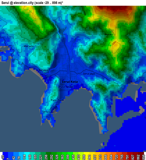 Serui elevation map