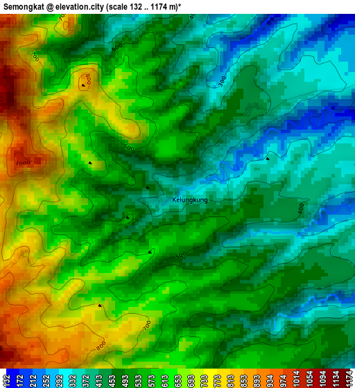 Semongkat elevation map