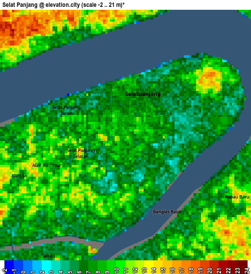 Selat Panjang elevation map