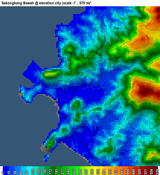 Sekongkang Bawah elevation map