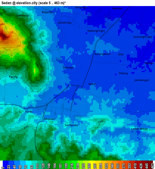 Sedan elevation map