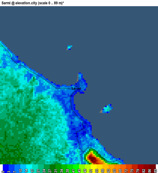 Sarmi elevation map