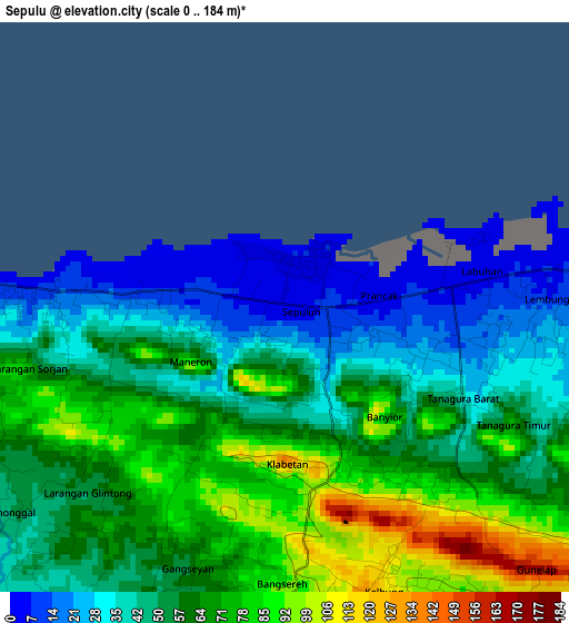 Sepulu elevation map