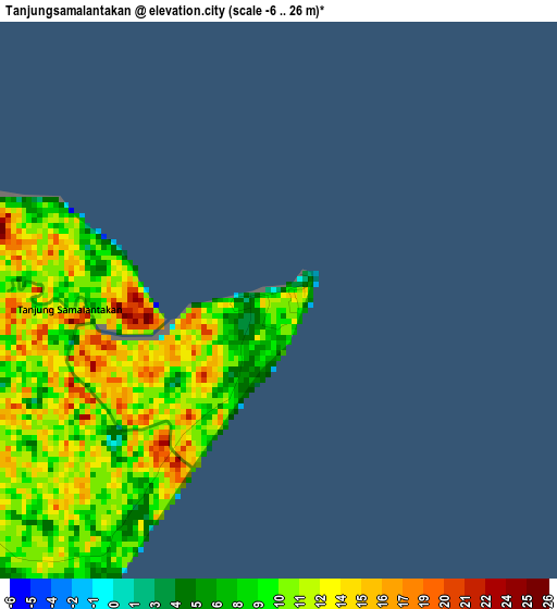 Tanjungsamalantakan elevation map