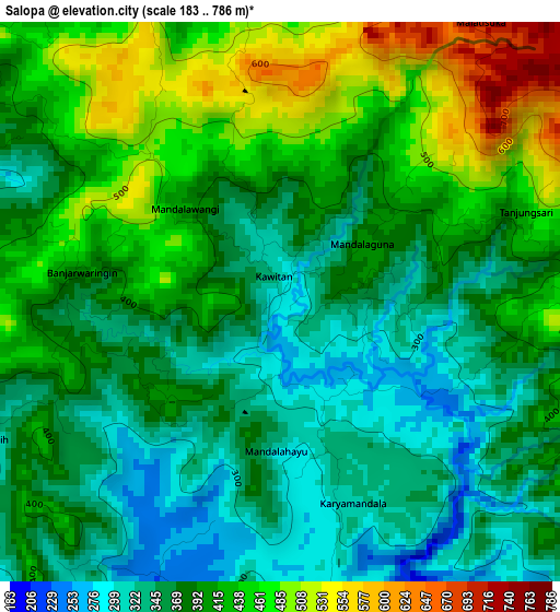 Salopa elevation map