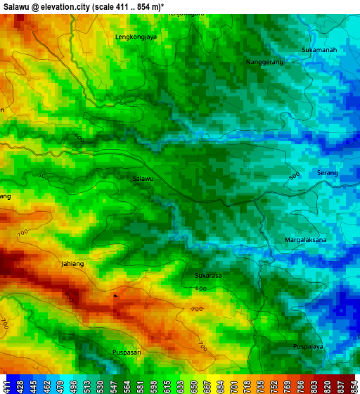 Salawu elevation map