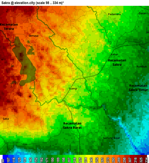 Sakra elevation map