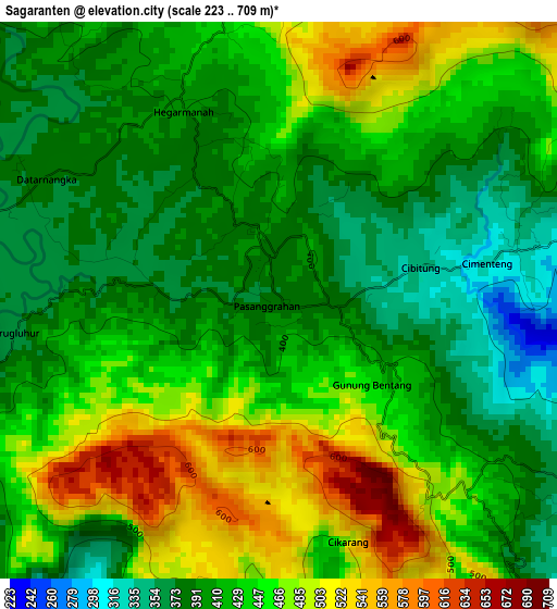 Sagaranten elevation map