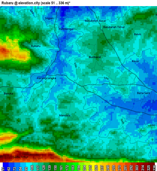 Rubaru elevation map