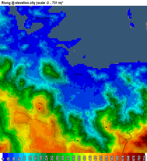 Riung elevation map