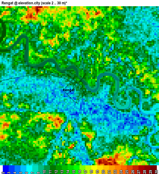 Rengat elevation map