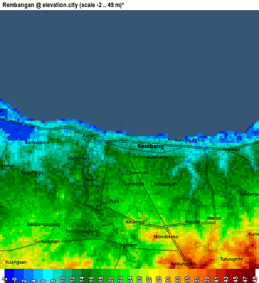 Rembangan elevation map