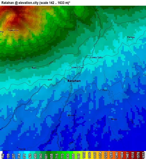 Ratahan elevation map