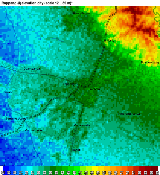 Rappang elevation map