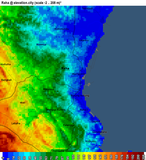 Raha elevation map