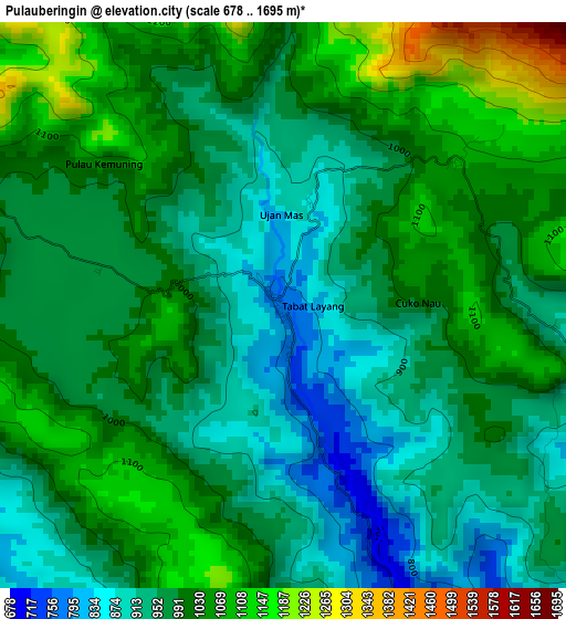 Pulauberingin elevation map