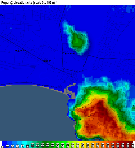 Puger elevation map