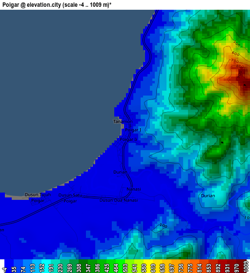 Poigar elevation map