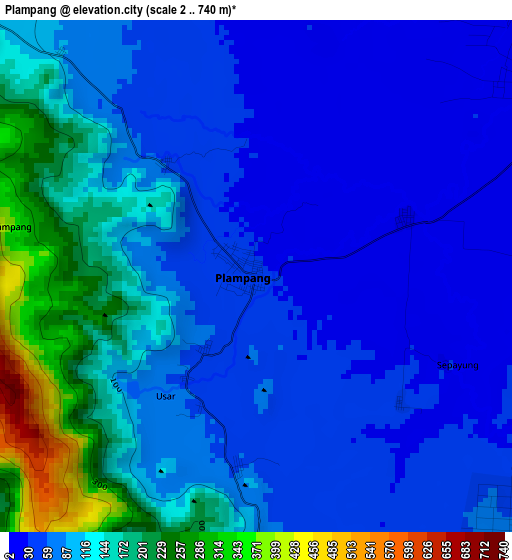 Plampang elevation map