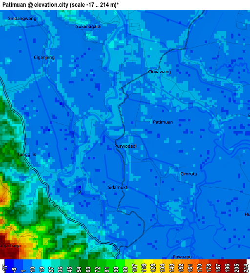 Patimuan elevation map