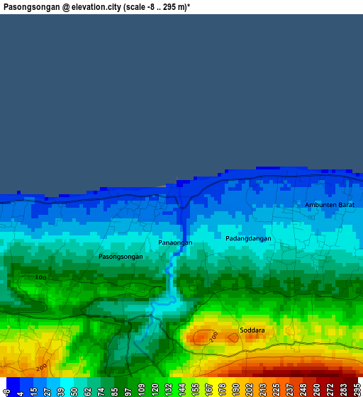 Pasongsongan elevation map