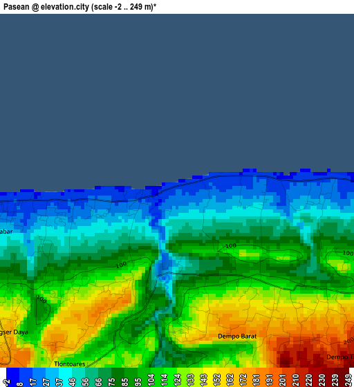 Pasean elevation map